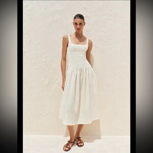 Drop Waist Cream Dress